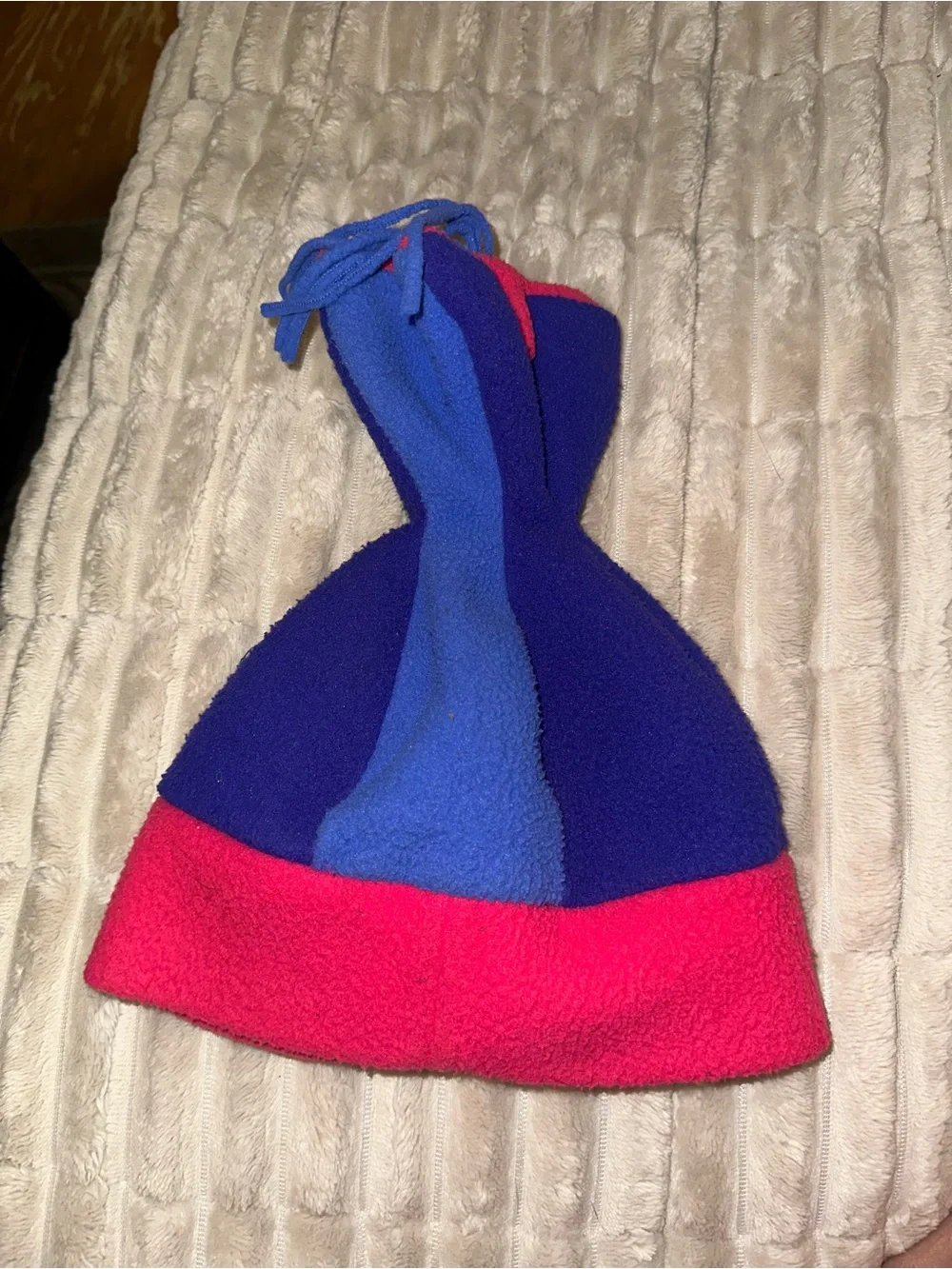 Columbia Kids Colorblock Fleece Beanie in Pink, Blue, and Purple